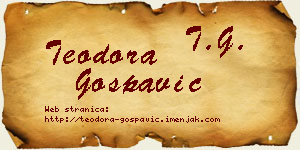 Teodora Gospavić vizit kartica